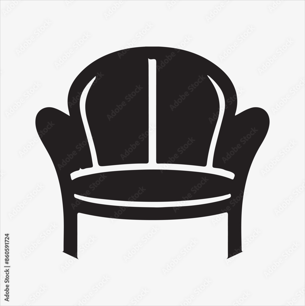 Fototapeta premium chair Furniture silhouette vector illustration on a white background