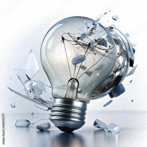 light bulb on blue background