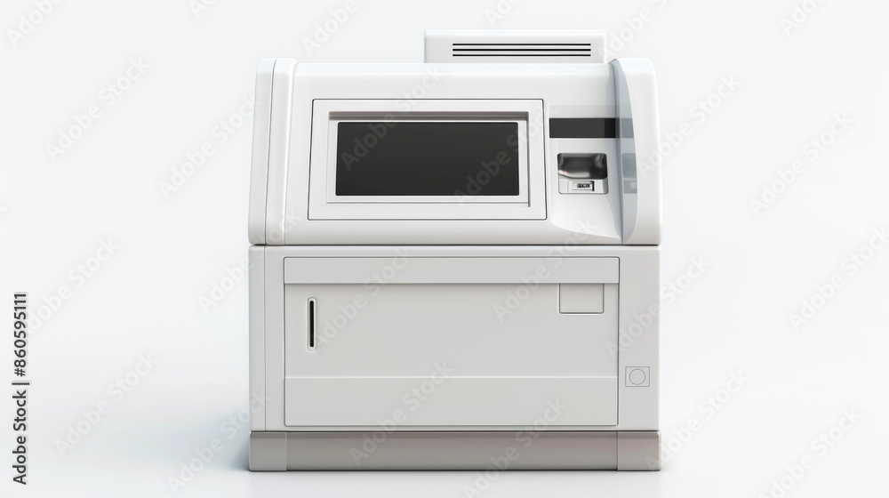 ATM cash dispenser actuator for initiating cash dispensing operations isolated on white background ATM cash dispenser actuator for initiating cash dispensing operations isolated on white background