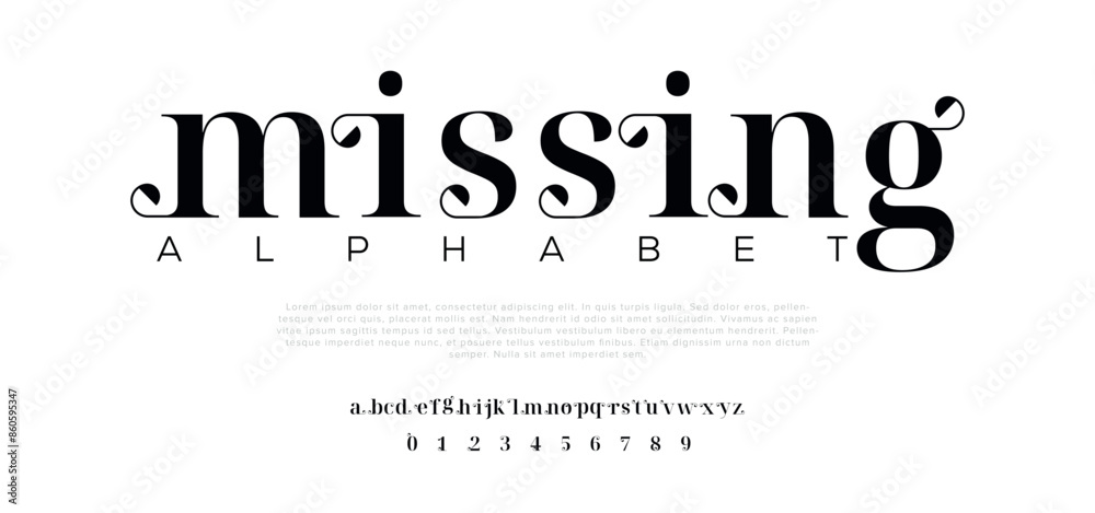 Vetor de Missing Modern minimal abstract alphabet fonts. Typography ...