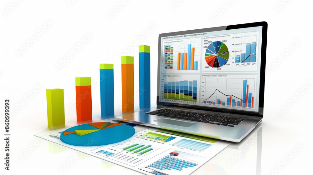 Presentation software for preparing audit reports isolated on white background Presentation software for preparing audit reports isolated on white background