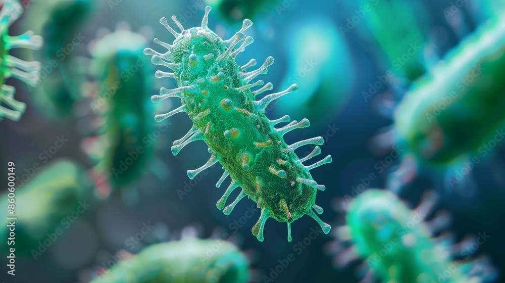 Fototapeta premium Clostridium bacteria under the microscope