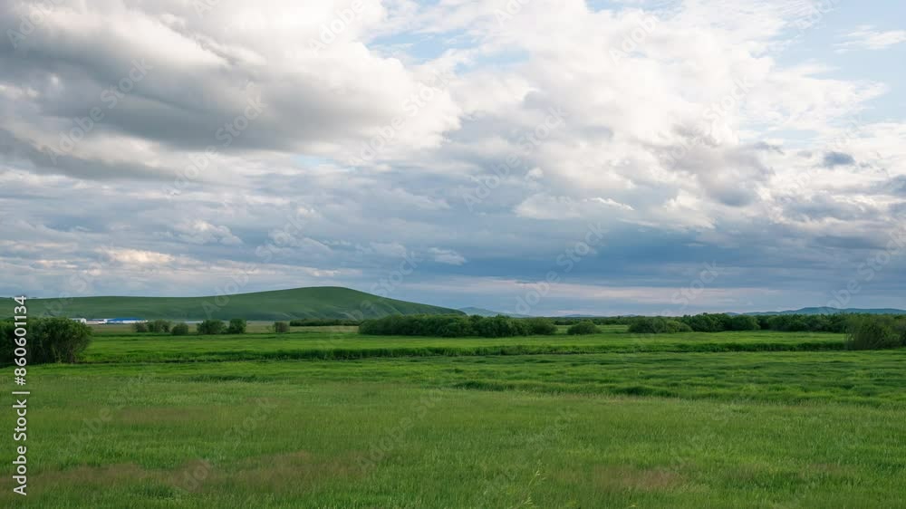 Time-lapse photography of Ulagai grassland in Inner Mongolia Time-lapse photography of Ulagai grassland in Inner Mongolia