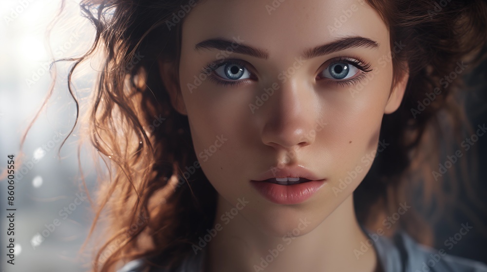 Confident young woman with captivating eyes. Confident young woman with captivating eyes.