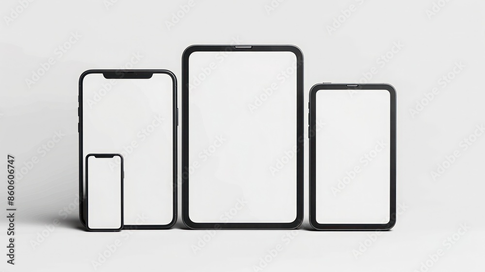 Smartphone, tablet pc and mobile phone mockup. 3D rendering Smartphone, tablet pc and mobile phone mockup. 3D rendering