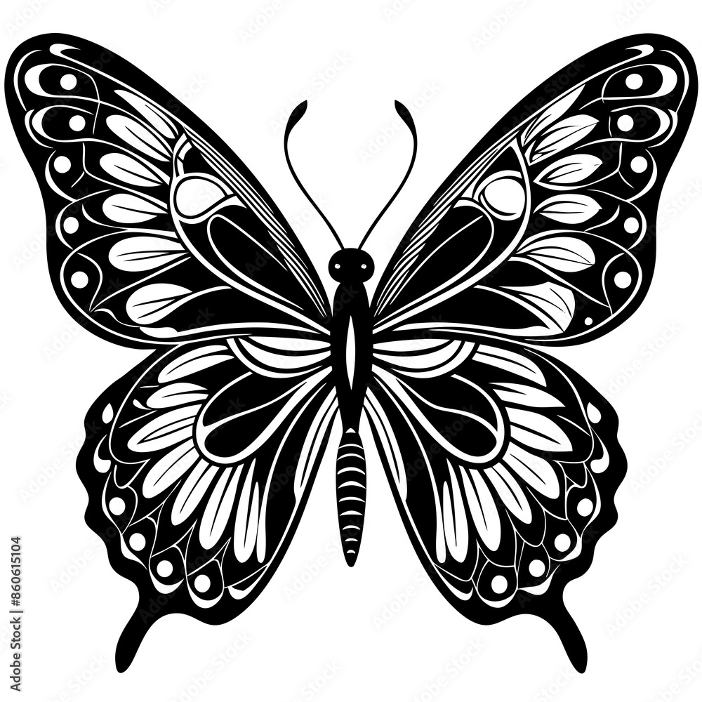 Intricate Black and White Butterfly Silhouette Art
Intricate Black and White Butterfly Silhouette Art