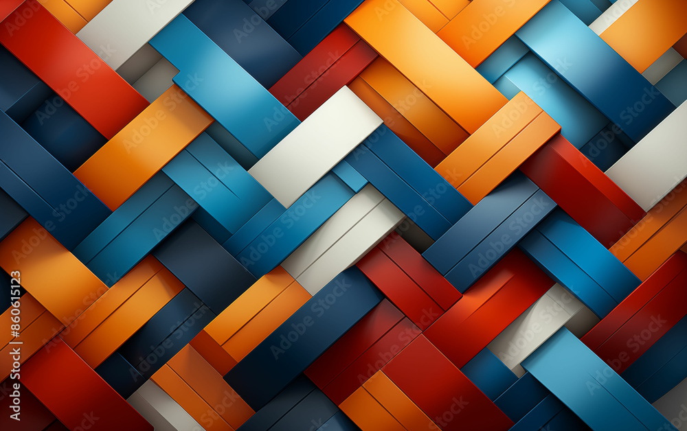 Vibrant interlocking geometric patterns wallpaper. Generative AI Vibrant interlocking geometric patterns wallpaper. Generative AI