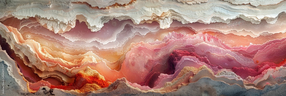 Abstract Layered Landscape in Warm Hues Abstract Layered Landscape in Warm Hues