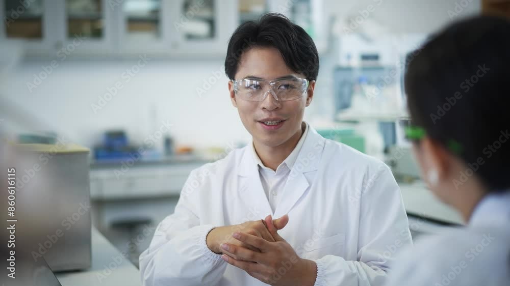 doctor coworking with tablet in lab