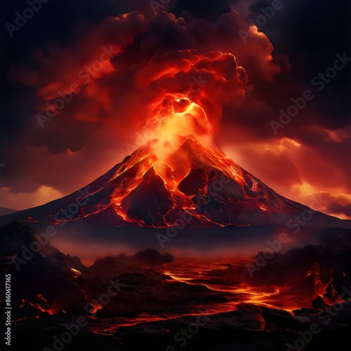 Eruption of Power: Dramatic Volcano Landscape