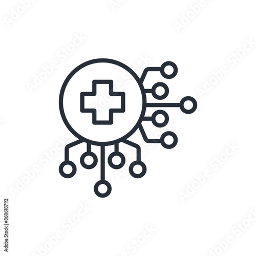 Ai Healthcare icon. vector.Editable stroke.linear style sign for use web design,logo.Symbol illustration.