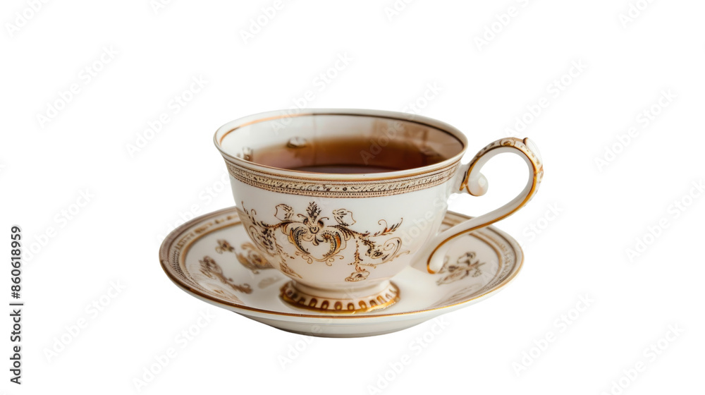 Retro tea cup on a transparent background Retro tea cup on a transparent background