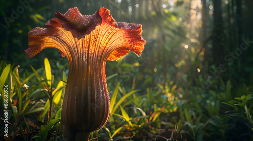 The giant corpse flower  in forest : Generative AI photo