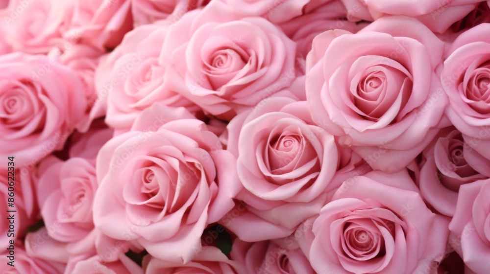 A rich and abundant display of tightly clustered pink roses in bloom, illustrating the sheer beauty, freshness, and striking elegance of these lovely flowers in full bloom. A rich and abundant display of tightly clustered pink roses in bloom, illustrating the sheer beauty, freshness, and striking elegance of these lovely flowers in full bloom.