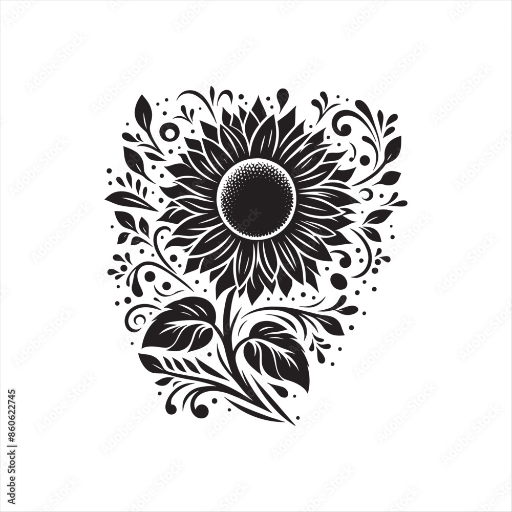 sunflower silhouette design sunflower silhouette design