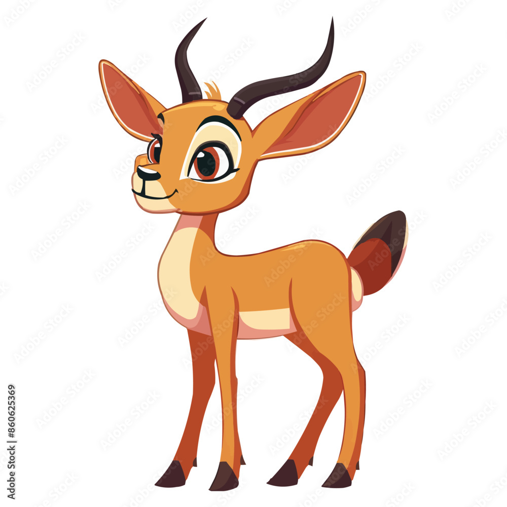 vector happy Antelope cartoon character on white background vector happy Antelope cartoon character on white background