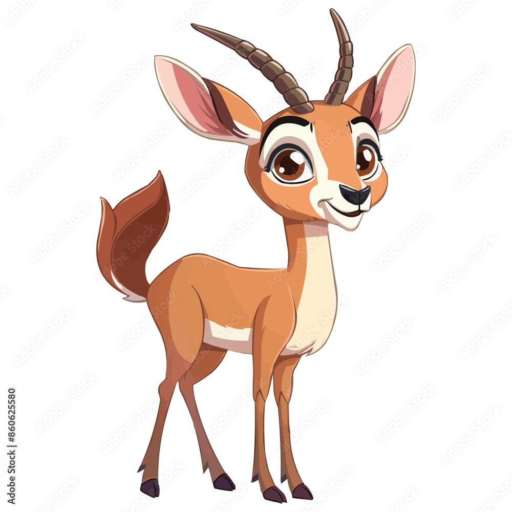 Fototapeta premium vector happy Antelope cartoon character on white background