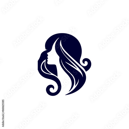 Creative Vector beautiful hairstyle woman silhouette