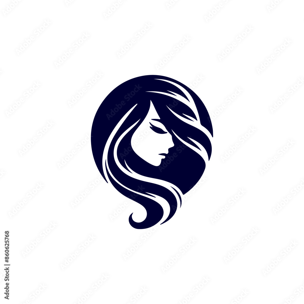 Creative Vector beautiful hairstyle woman silhouette