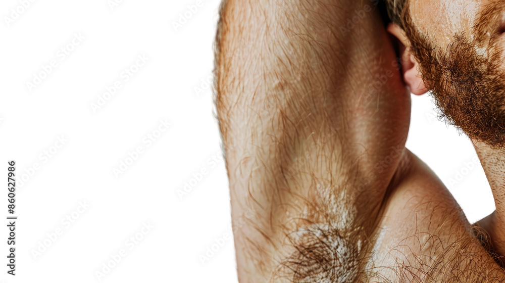 Naklejka premium Male armpit on a transparent background