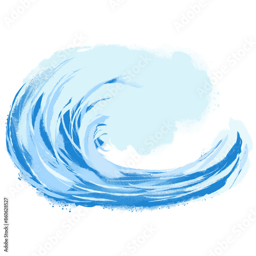 勢いのある海・波しぶきのイラスト素材　ベクター