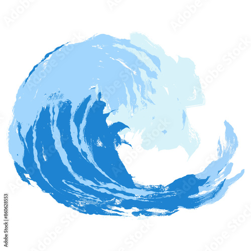 勢いのある海・波しぶきのイラスト素材　ベクター