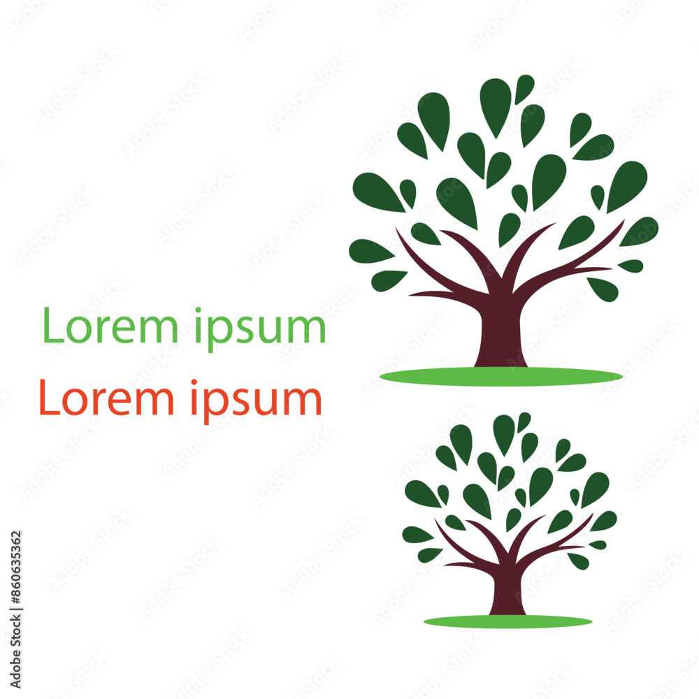 Obraz premium Tree Logo Vector Art, Icons, and Graphics.