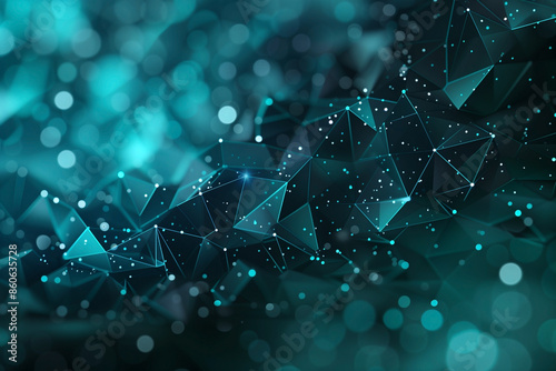 turquoise black abstract digital background polygonal and dots