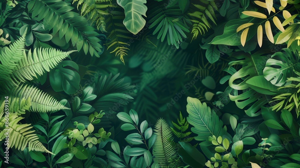 A vibrant green jungle canopy, perfect for showcasing eco-tours and nature reserves. Generative AI A vibrant green jungle canopy, perfect for showcasing eco-tours and nature reserves. Generative AI