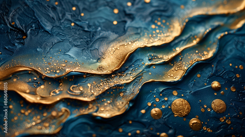 Abstract luxury elegant texture. Deep color and Gold waves background. Golden wave elements and particles. Template poster invitation flyer banner email header. Horizontal. Generative Ai content