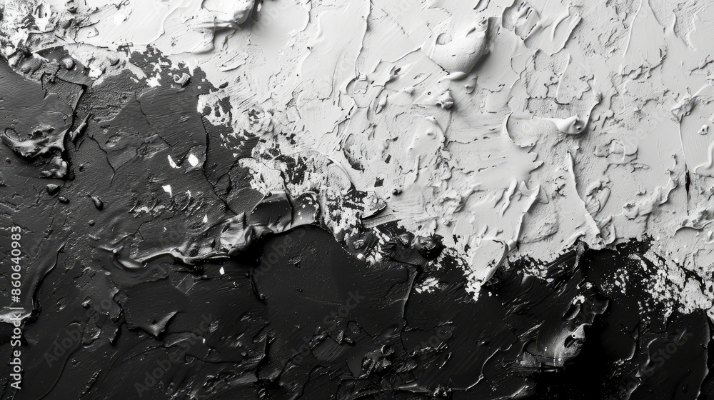 Fototapeta premium Black and white abstract paint texture