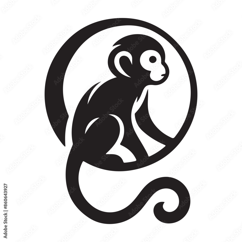 Monkey vector silhouette Monkey vector silhouette