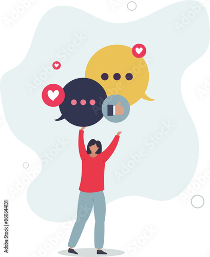 Interpersonal and soft skills as ability to understand.Successful communication and conversation with empathy, care and positive attitude.flat illustration.