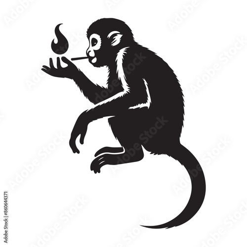 Monkey vector silhouette