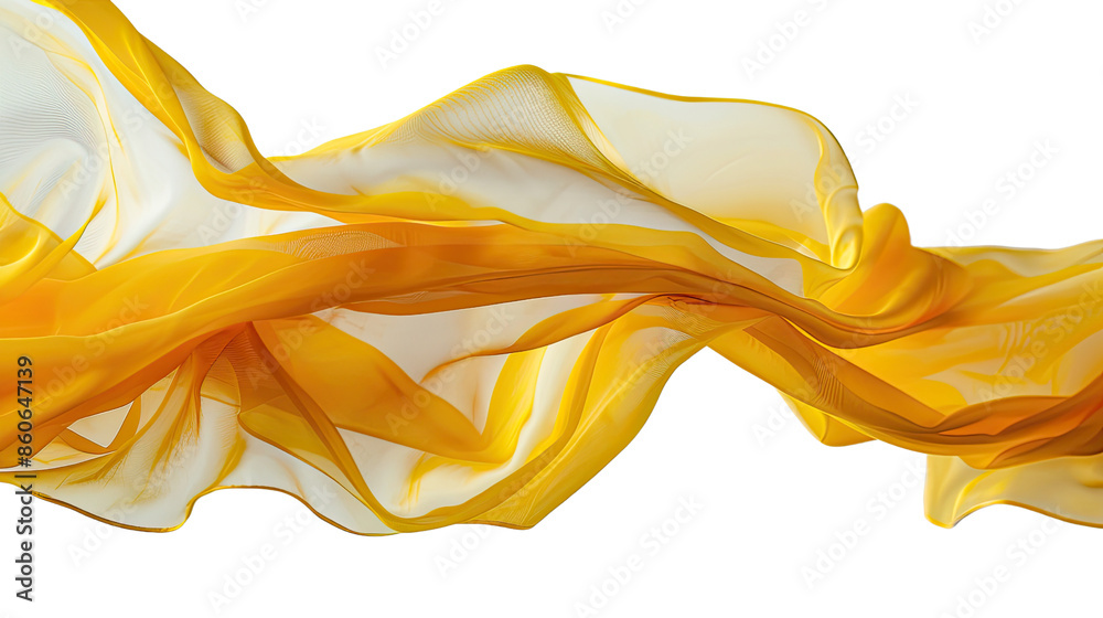 Floating elegant fabrics on a transparent background