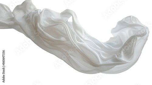 Floating elegant fabrics on a transparent background