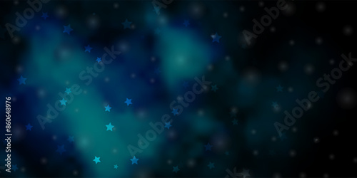 Wallpaper Mural Dark BLUE vector template with neon stars. Torontodigital.ca