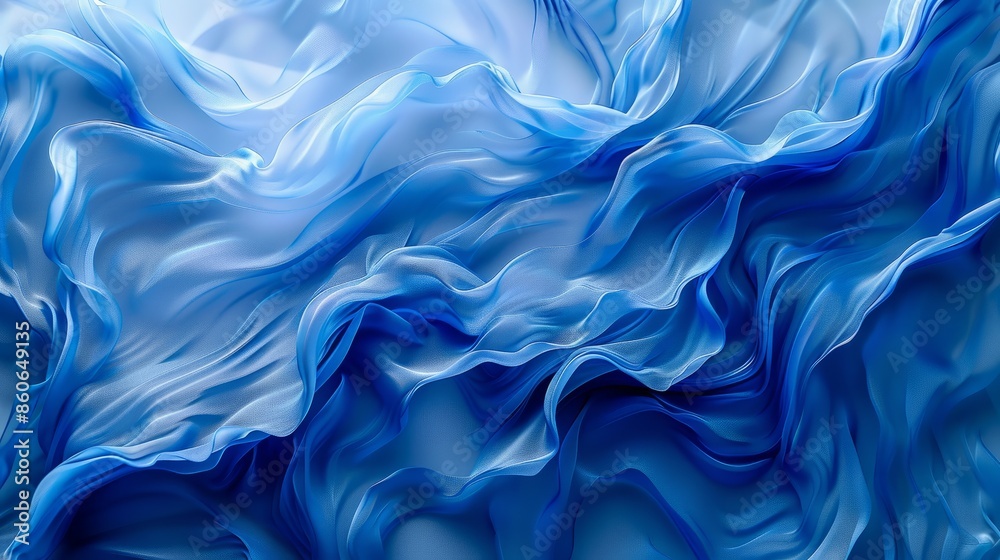 Obraz premium Abstract blue fabric waves