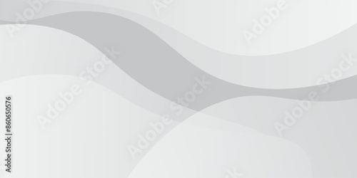 Abstract white and gray color background. Graphic design banner pattern background template with dynamic wave shapes.