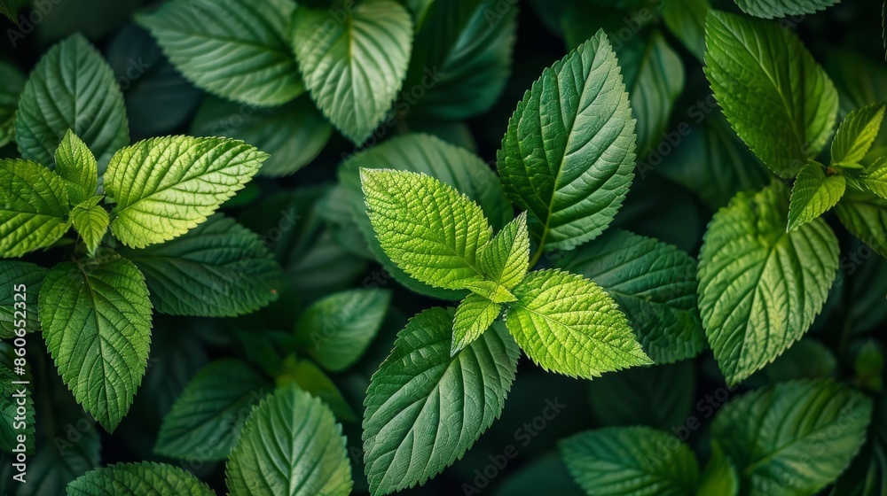 Lush green foliage in a garden Lush green foliage in a garden
