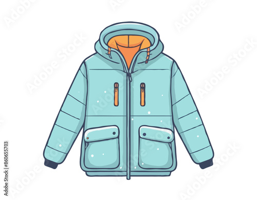 Vector illustration of cartoon winter jacket isolated on white background
