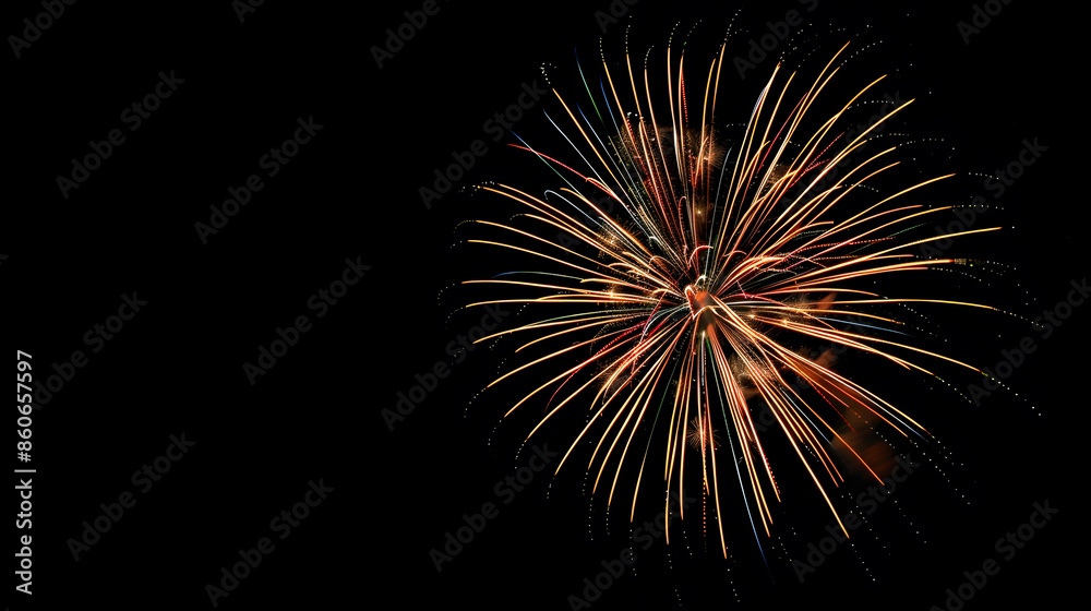 Holiday fireworks explode in the night sky 4th of July celebration Selective focus : Generative AI Holiday fireworks explode in the night sky 4th of July celebration Selective focus : Generative AI