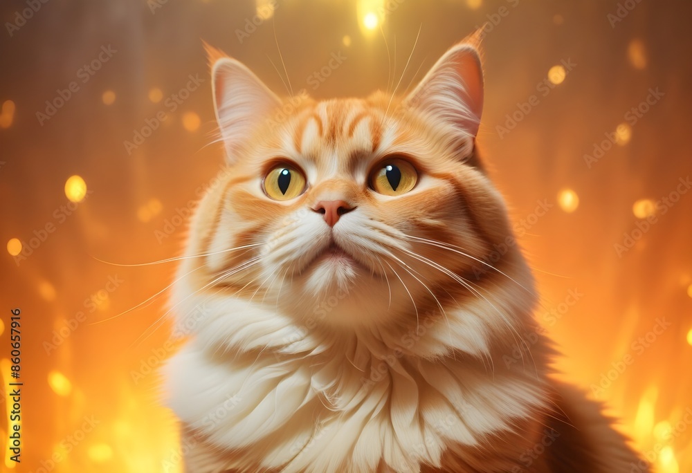 Golden glow ginger cat create with ai Golden glow ginger cat create with ai