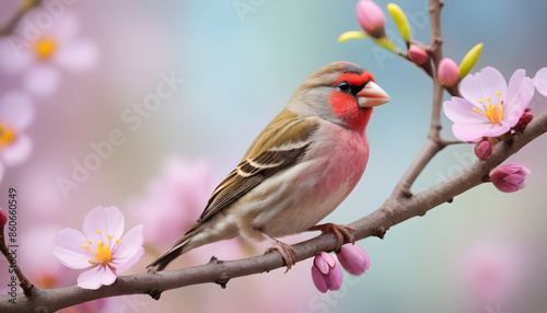 colourful tiny finch stands on a branch | Bird Photography