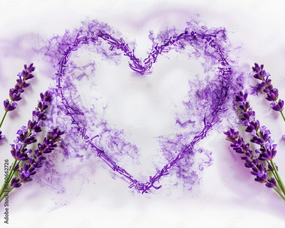 Soft strokes of lavender form an elegant heartbeat line, evolving into a heart shape, capturing the essence of connection and camaraderie in friendships Soft strokes of lavender form an elegant heartbeat line, evolving into a heart shape, capturing the essence of connection and camaraderie in friendships