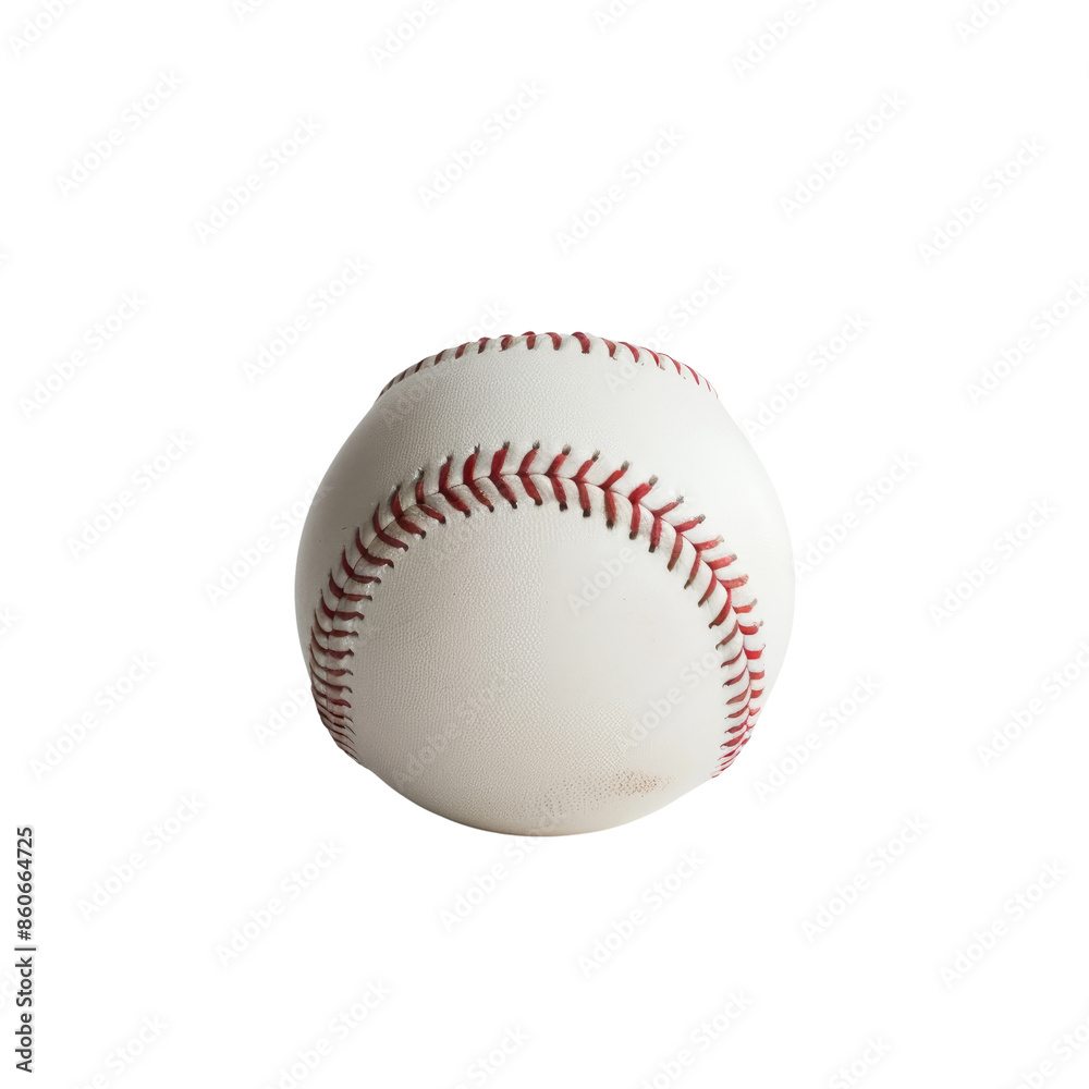Close-up of a traditional baseball with red stitching isolated on transparent background, ideal for sports and recreational themes. Close-up of a traditional baseball with red stitching isolated on transparent background, ideal for sports and recreational themes.