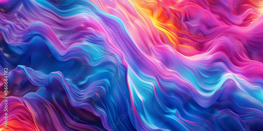 Fototapeta premium Vibrant Abstract Waves Background Colorful waves creating a flowing abstract pattern vibrant hues high-resolution textures