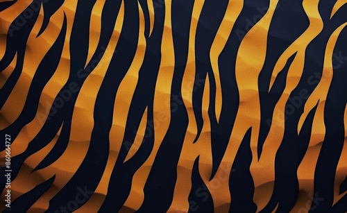Abstract Orange And Black Tiger Stripe Pattern Background
