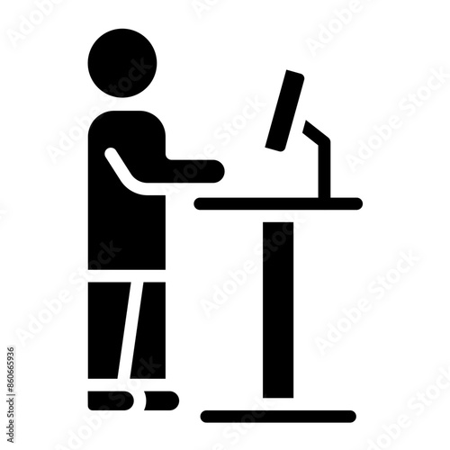 Vector Design Standing Desk Icon Style