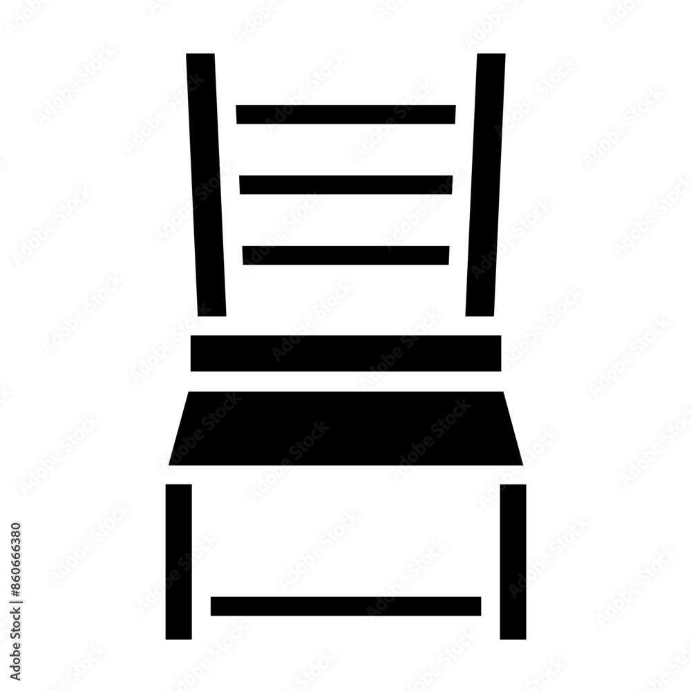 Vector Design Slat Back Chair Icon Style Vector Design Slat Back Chair Icon Style